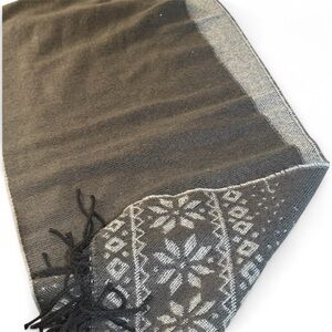 John‎ Ashford Charcoal and Black Patterned Scarf